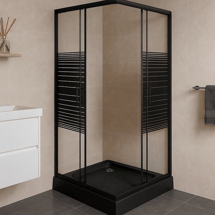 Shower Door Joytek Recto Strava Negro 90x90x198cm (Incluye Receptáculo) 6