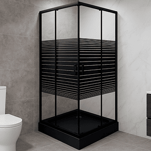 Shower Door Joytek Recto Strava Negro 90x90x198cm (Incluye Receptáculo)