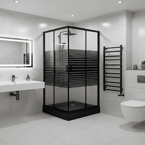 Shower Door Joytek Recto Strava Negro 90x90x198cm (Incluye Receptáculo)