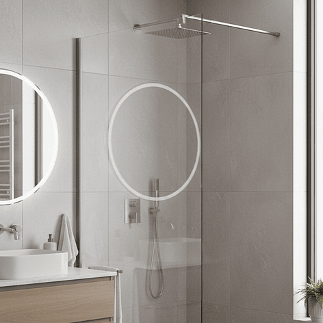 Mampara Fija de Baño Joytek 190×90 cm Vidrio Templado Transparente 8 mm 5