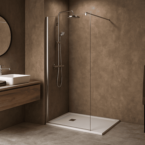 Mampara Fija de Baño Joytek 190×90 cm Vidrio Templado Transparente 8 mm 2