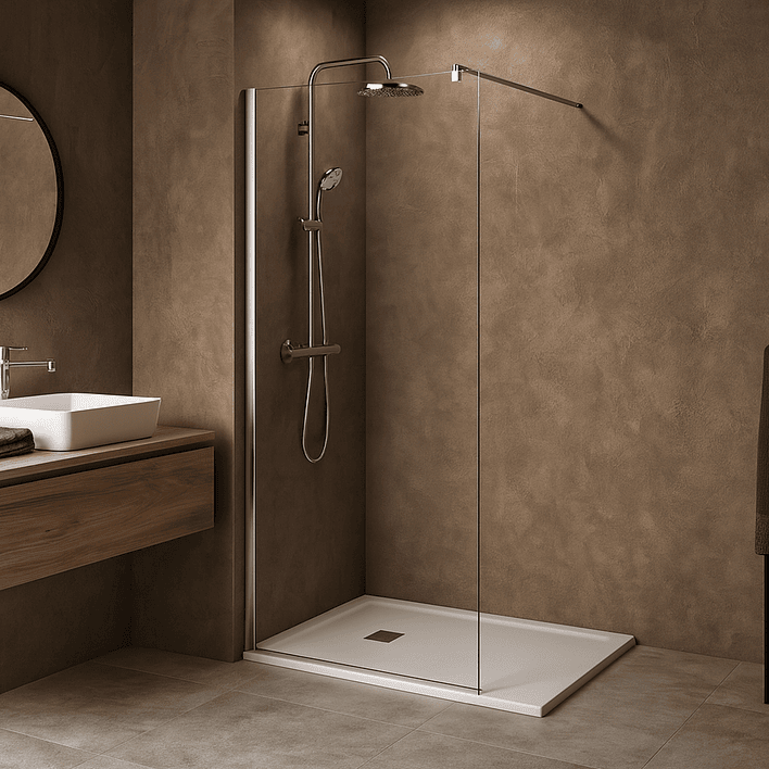 Mampara Fija de Baño Joytek 190×90 cm Vidrio Templado Transparente 8 mm 2