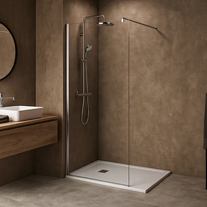 Mampara Fija de Baño Joytek 190x90 cm Vidrio Templado Transparente 8 mm