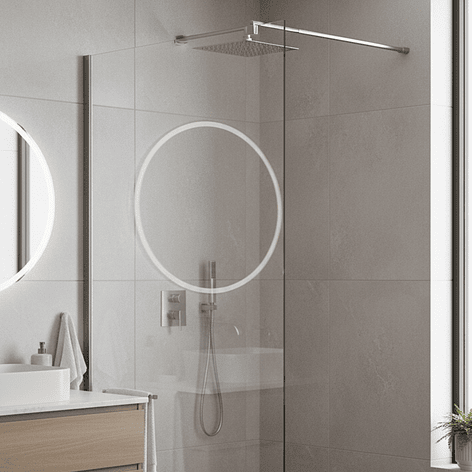 Mampara Fija de Baño Joytek 190×100 cm Vidrio Templado Transparente 8 mm 3