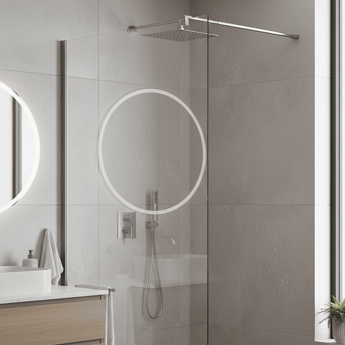 Mampara Fija de Baño Joytek 190×100 cm Vidrio Templado Transparente 8 mm 3