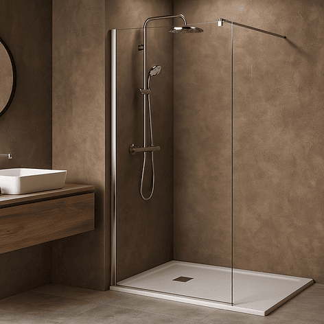 Mampara Fija de Baño Joytek 190×100 cm Vidrio Templado Transparente 8 mm 2