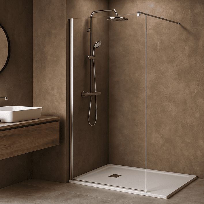 Mampara Fija de Baño Joytek 190×100 cm Vidrio Templado Transparente 8 mm 2