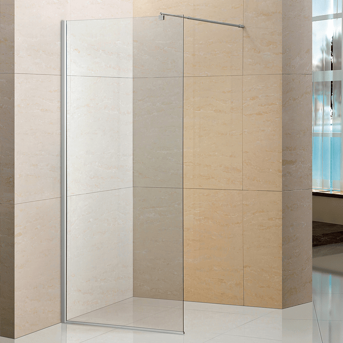 Mampara Fija de Baño Joytek 190×100 cm Vidrio Templado Transparente 8 mm 1