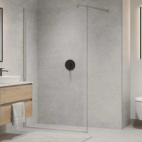 Mampara Fija de Baño Joytek 190×100 cm Vidrio Templado Transparente 8 mm 4