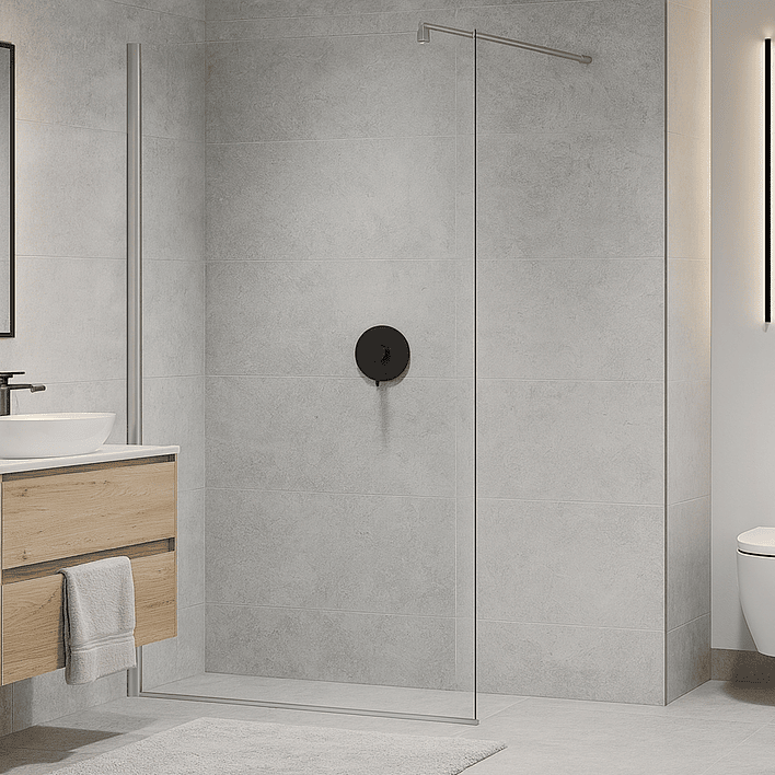 Mampara Fija de Baño Joytek 190×100 cm Vidrio Templado Transparente 8 mm 4