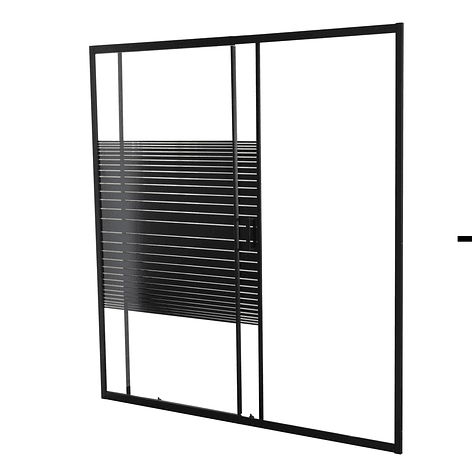 Mampara Ajustable de Ducha Strava 160-180 cm Líneas negras (2 Vidrios) 7