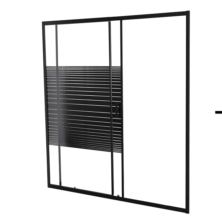 Mampara Ajustable de Ducha Strava 160-180 cm Líneas negras (2 Vidrios) 7