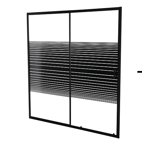 Mampara Ajustable de Ducha Strava 160-180 cm Líneas negras (2 Vidrios) 8