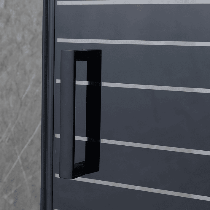 Mampara Ajustable de Ducha Strava 160-180 cm Líneas negras (2 Vidrios) 10