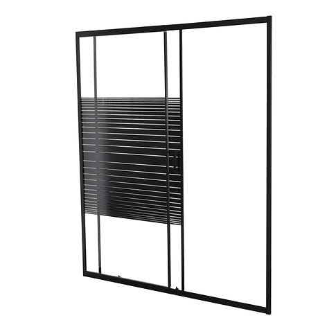 Mampara Ajustable de Ducha Strava 140-160 cm Líneas negras (2 Vidrios) 9
