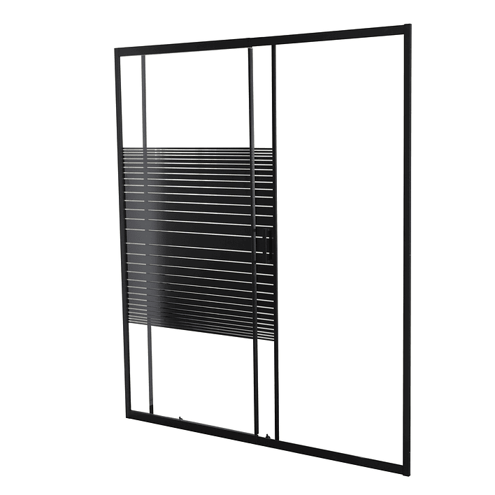 Mampara Ajustable de Ducha Strava 140-160 cm Líneas negras (2 Vidrios) 9