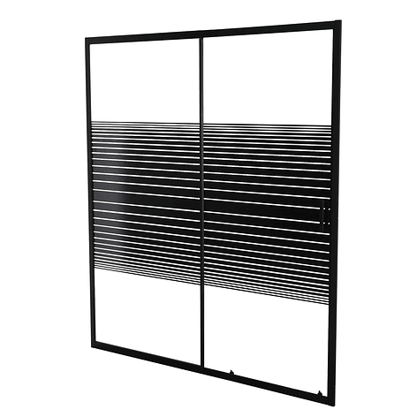 Mampara Ajustable de Ducha Strava 140-160 cm Líneas negras (2 Vidrios) 11