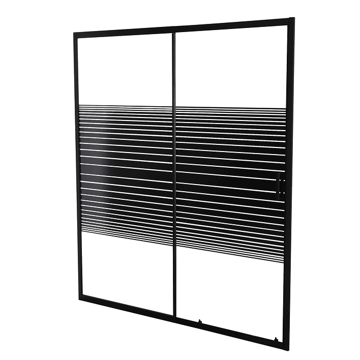 Mampara Ajustable de Ducha Strava 140-160 cm Líneas negras (2 Vidrios) 11