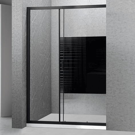 Mampara Ajustable de Ducha Strava 140-160 cm Líneas negras (2 Vidrios) 12