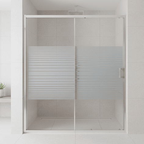 Mampara Ajustable de Ducha Strava 160-180 cm Líneas blancas (2 Vidrios) 11