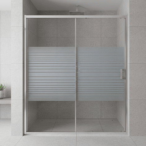 Mampara Ajustable de Ducha Strava 160-180 cm Líneas blancas (2 Vidrios) 7