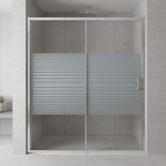 Mampara Ajustable de Ducha Strava 160-180 cm Líneas blancas (2 Vidrios) 7