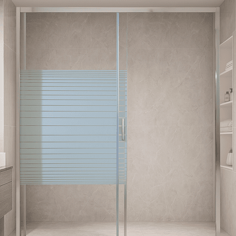 Mampara Ajustable de Ducha Strava 160-180 cm Líneas blancas (2 Vidrios) 4