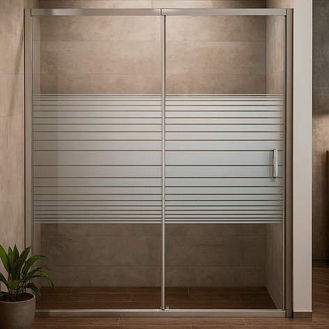 Mampara Ajustable de Ducha Strava 160-180 cm Líneas blancas (2 Vidrios) 8