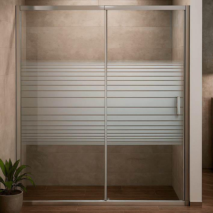 Mampara Ajustable de Ducha Strava 160-180 cm Líneas blancas (2 Vidrios) 8