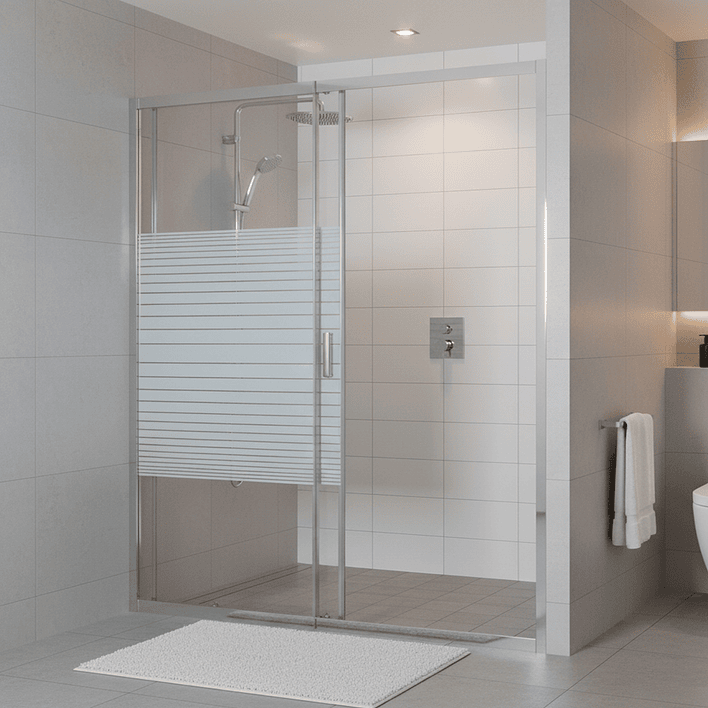 Mampara Ajustable de Ducha Strava 160-180 cm Líneas blancas (2 Vidrios) 10