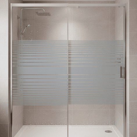 Mampara Ajustable de Ducha Strava 160-180 cm Líneas blancas (2 Vidrios) 6