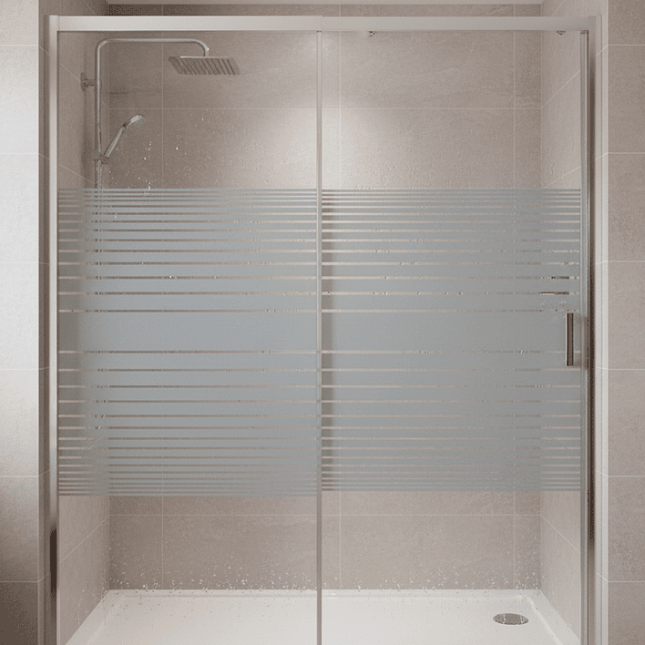 Mampara Ajustable de Ducha Strava 160-180 cm Líneas blancas (2 Vidrios) 6
