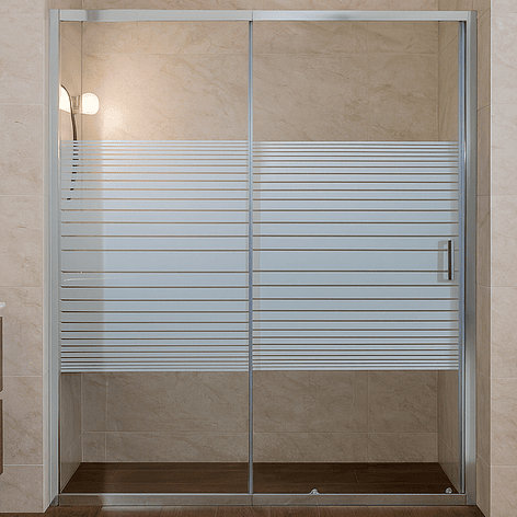 Mampara Ajustable de Ducha Strava 160-180 cm Líneas blancas (2 Vidrios) 12