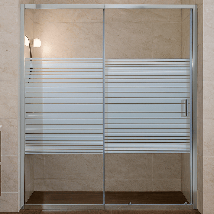 Mampara Ajustable de Ducha Strava 160-180 cm Líneas blancas (2 Vidrios) 12