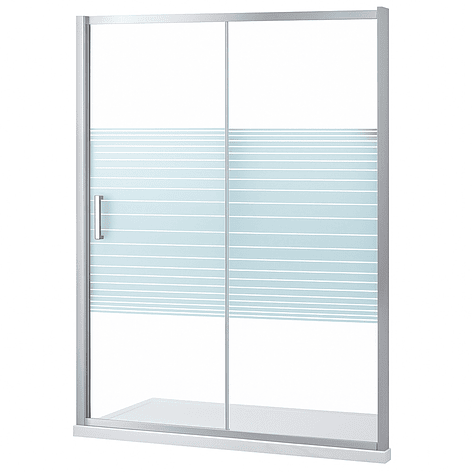 Mampara Ajustable de Ducha Strava 140-160 cm Líneas blancas (2 Vidrios) 9