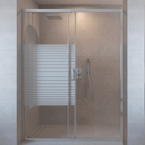 Mampara Ajustable de Ducha Strava 120-140 cm Líneas blancas (2 Vidrios) 8