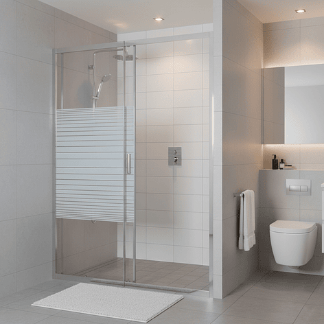 Mampara Ajustable de Ducha Strava 120-140 cm Líneas blancas (2 Vidrios) 10