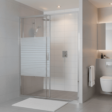 Mampara Ajustable de Ducha Strava 140-160 cm Líneas blancas (2 Vidrios) 10