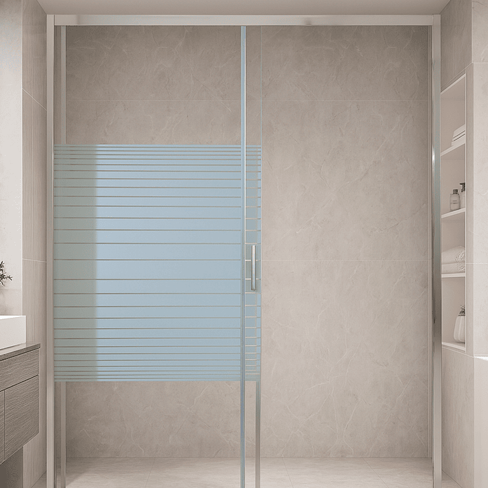 Mampara Ajustable de Ducha Strava 140-160 cm Líneas blancas (2 Vidrios) 14