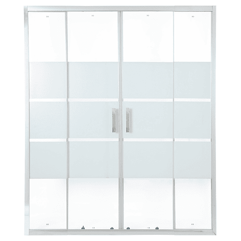 Mampara Ajustable de Ducha Style 160-180 cm Líneas blancas (4 Vidrios) 7
