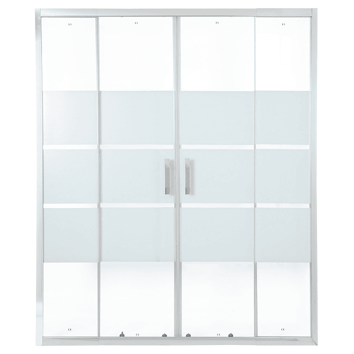 Mampara Ajustable de Ducha Style 160-180 cm Líneas blancas (4 Vidrios) 7