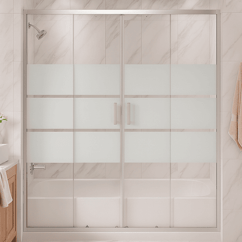 Mampara Ajustable de Ducha Style 160-180 cm Líneas blancas (4 Vidrios) 6