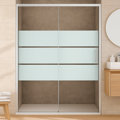 Mampara Ajustable de Ducha Style 140-160 cm Líneas blancas (2 Vidrios) 5