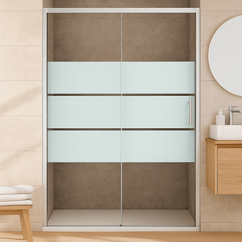 Mampara Ajustable de Ducha Style 120-140 cm Líneas blancas (2 Vidrios) 8