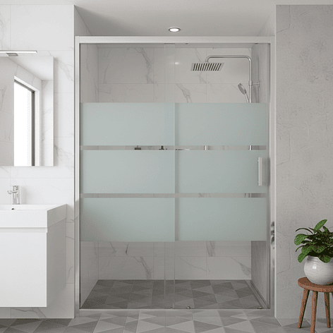 Mampara Ajustable de Ducha Style 120-140 cm Líneas blancas (2 Vidrios) 3