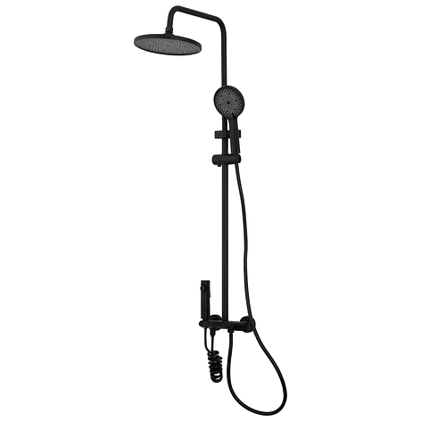 Columna Ducha Teclado Monomando  4 Funciones Plato Redondo Negro 4