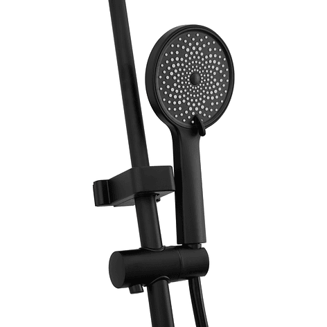 Columna Ducha Teclado Monomando  4 Funciones Plato Redondo Negro 7