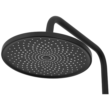 Columna Ducha Teclado Monomando  4 Funciones Plato Redondo Negro 10