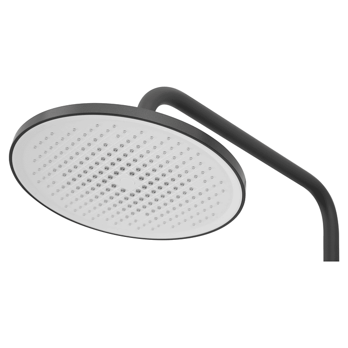 Columna Ducha Teclado Monomando  4 Funciones Plato Redondo Gris Grafito 7