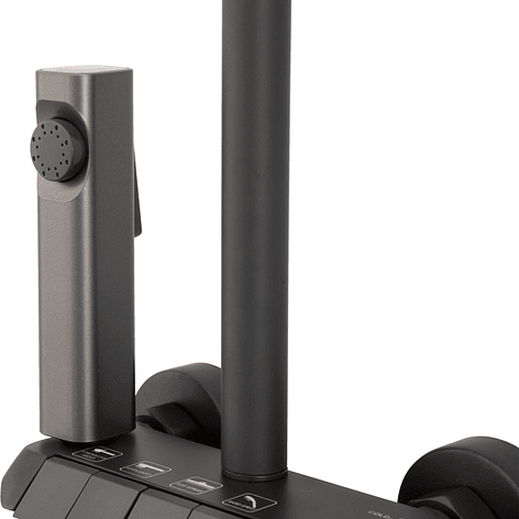 Columna Ducha Teclado Monomando  4 Funciones Plato Redondo Gris Grafito 11